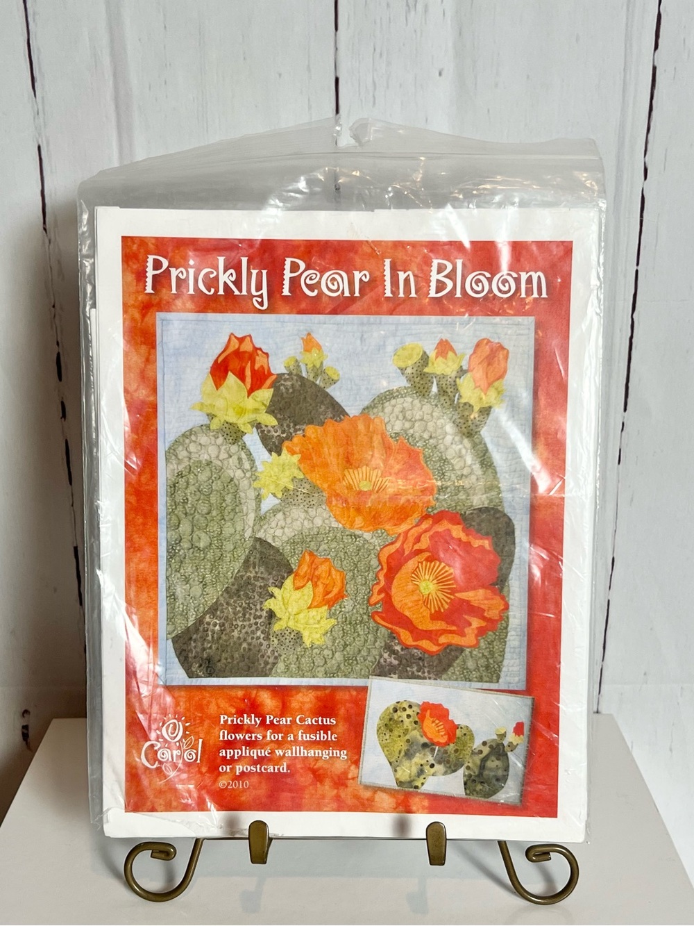 OCarol Designs Prickly Pear In Bloom Fusible Appliqué Quilt Cactus Wall Art